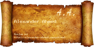 Alexander Ahmed névjegykártya